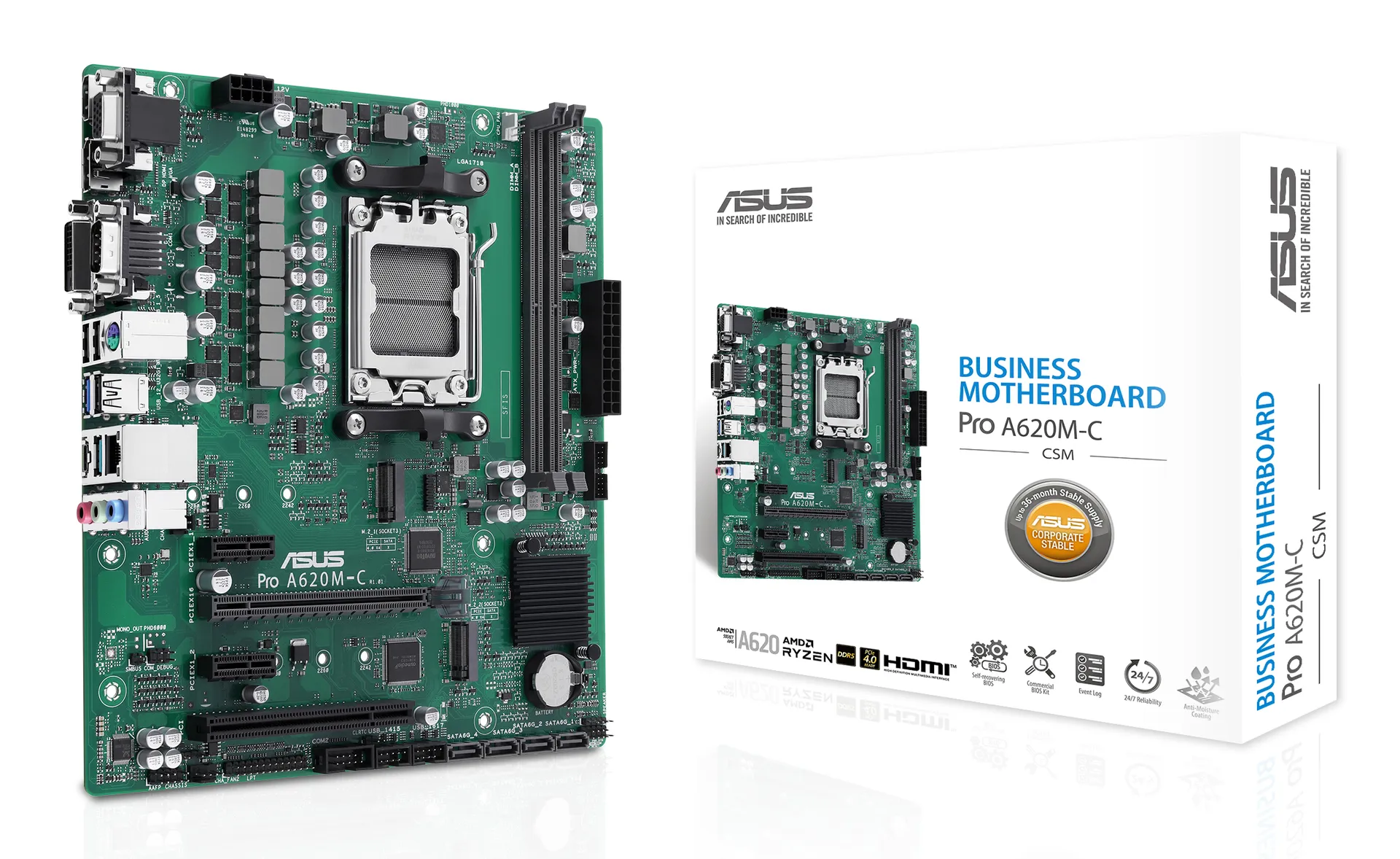 ASUS PRO A620M-C-CSM AMD A620 Sockel AM5 micro ATX ASUS PRO A620M-C-CSM AMD A620 Sockel AM5 micro ATX