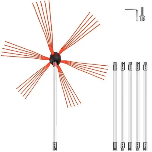 VEVOR Schornsteinbürste Nylon Kaminbürste Ofenrohrbürste 6 M Professionelle Armaturen Edelstahl mit flexiblen Nylonstangen VEVOR Schornsteinbürste Nylon Kaminbürste Ofenrohrbürste 6 M Professionelle Armaturen Edelstahl mit flexiblen Nylonstangen