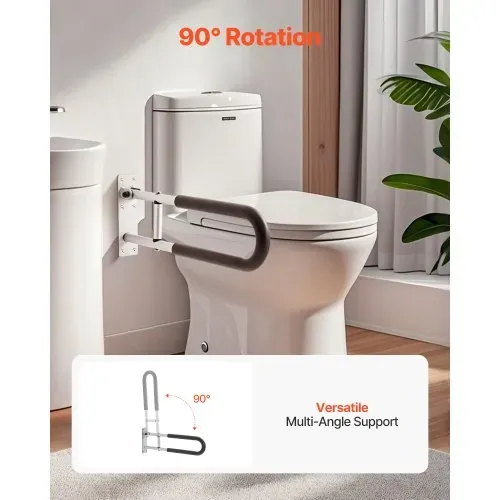 VEVOR Aufstehhilfe Toilette, 605x75x230 mm U-förmiger Haltegriff, Wandstützgriff für Senioren, Handikap-Klappgriff, mit rutschfestem Griff, 136 kg Tragkraft für ältere Menschen, Behinderte, Schwangere – Bild 5