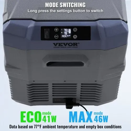 VEVOR Autokühlschrank, 12-Volt-A tragbarer 32-Liter-Gefrierschrank mit zwei Zonen, einstellbarer Bereich von -4℉ bis 68℉, 12/24 V DC und 100-240 V AC-Kompressorkühler für Outdoor, Camping, Wohnmobil – Bild 4