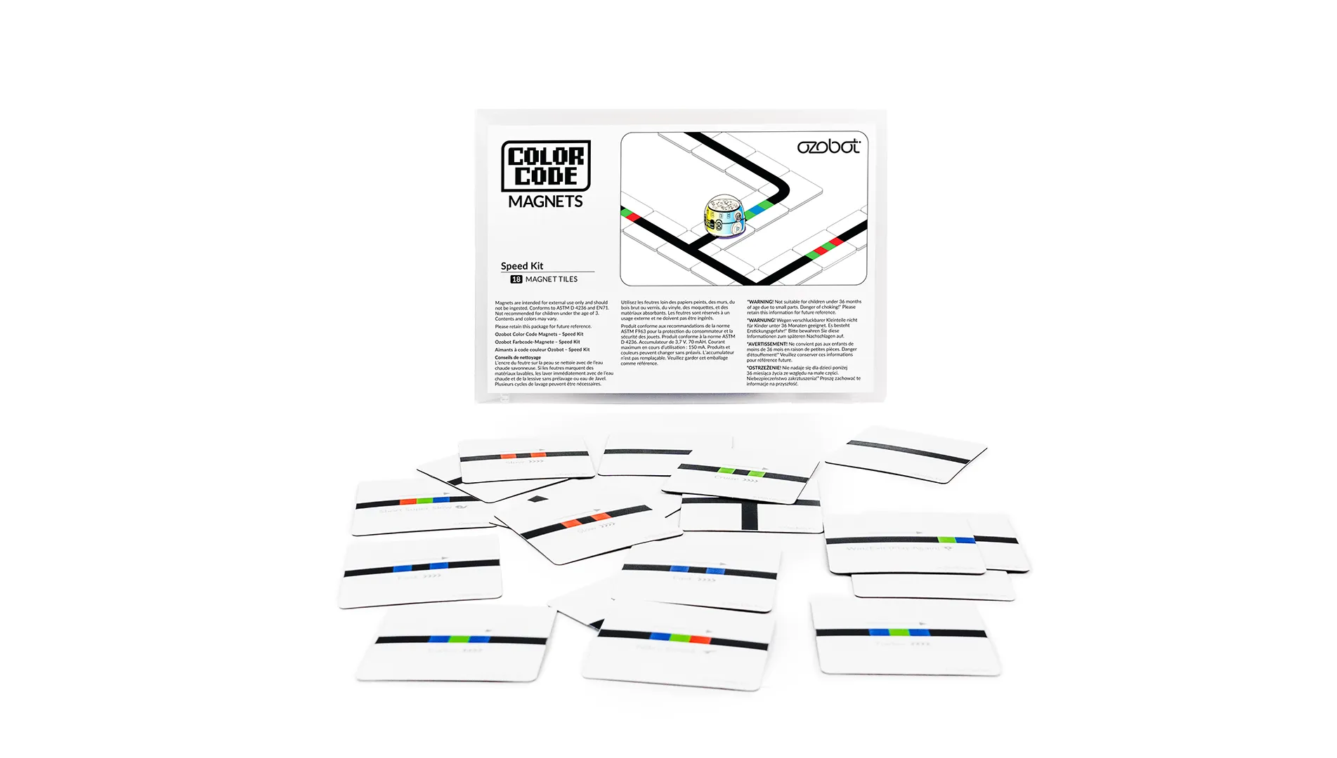 Ozobot MINT Geschwindigkeit Set Magnetische Farbcode Kacheln "Color Code Magnets Speed Kit" – Bild 2