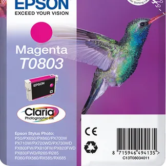 Epson Hummingbird Singlepack Magenta T0803 Claria Photographic Ink Epson Hummingbird Singlepack Magenta T0803 Claria Photographic Ink