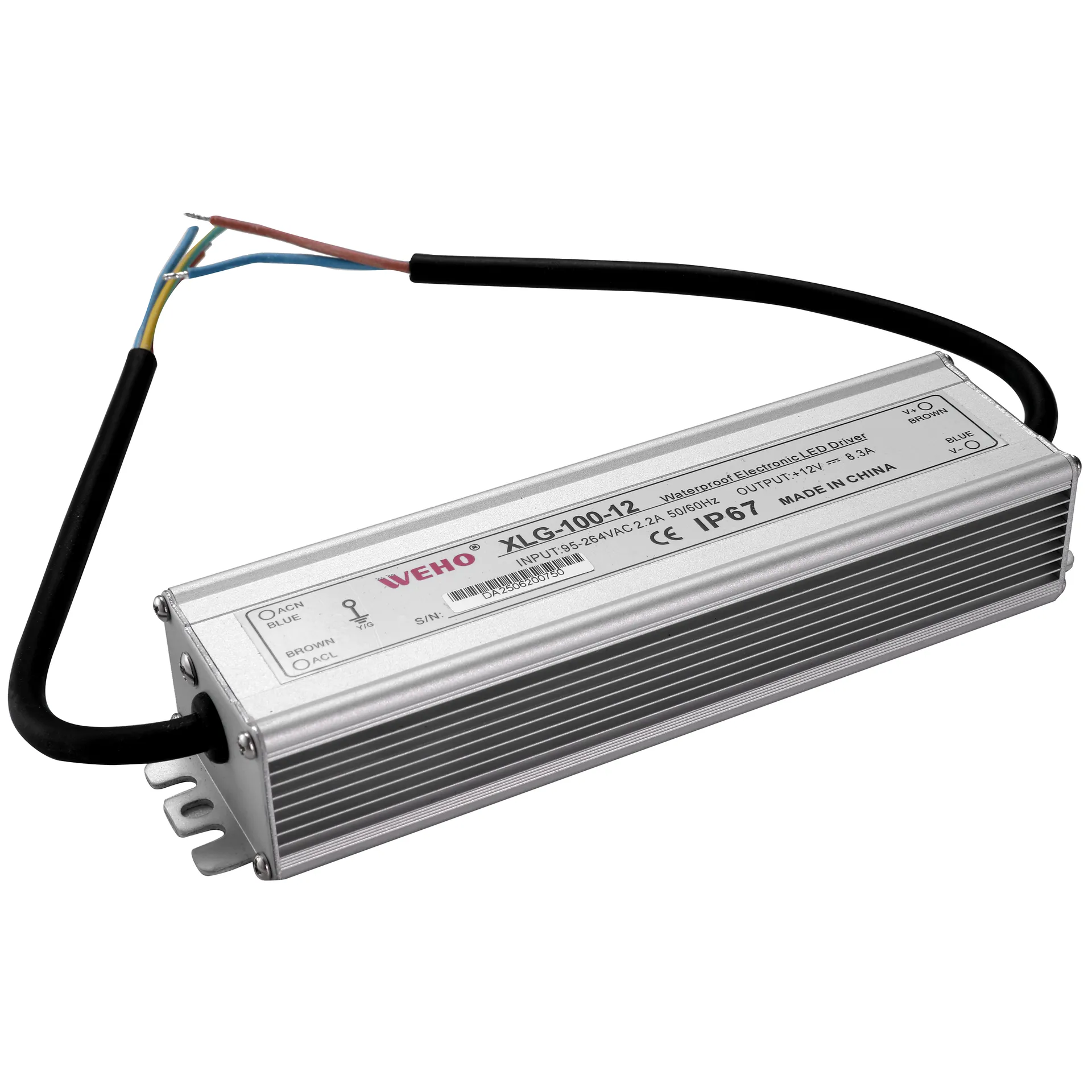 LED-Trafo McShine, elektronisch, IP67, 1-100W, Ein 85~264V, Aus 12V, wasserfest LED-Trafo McShine, elektronisch, IP67, 1-100W, Ein 85~264V, Aus 12V, wasserfest