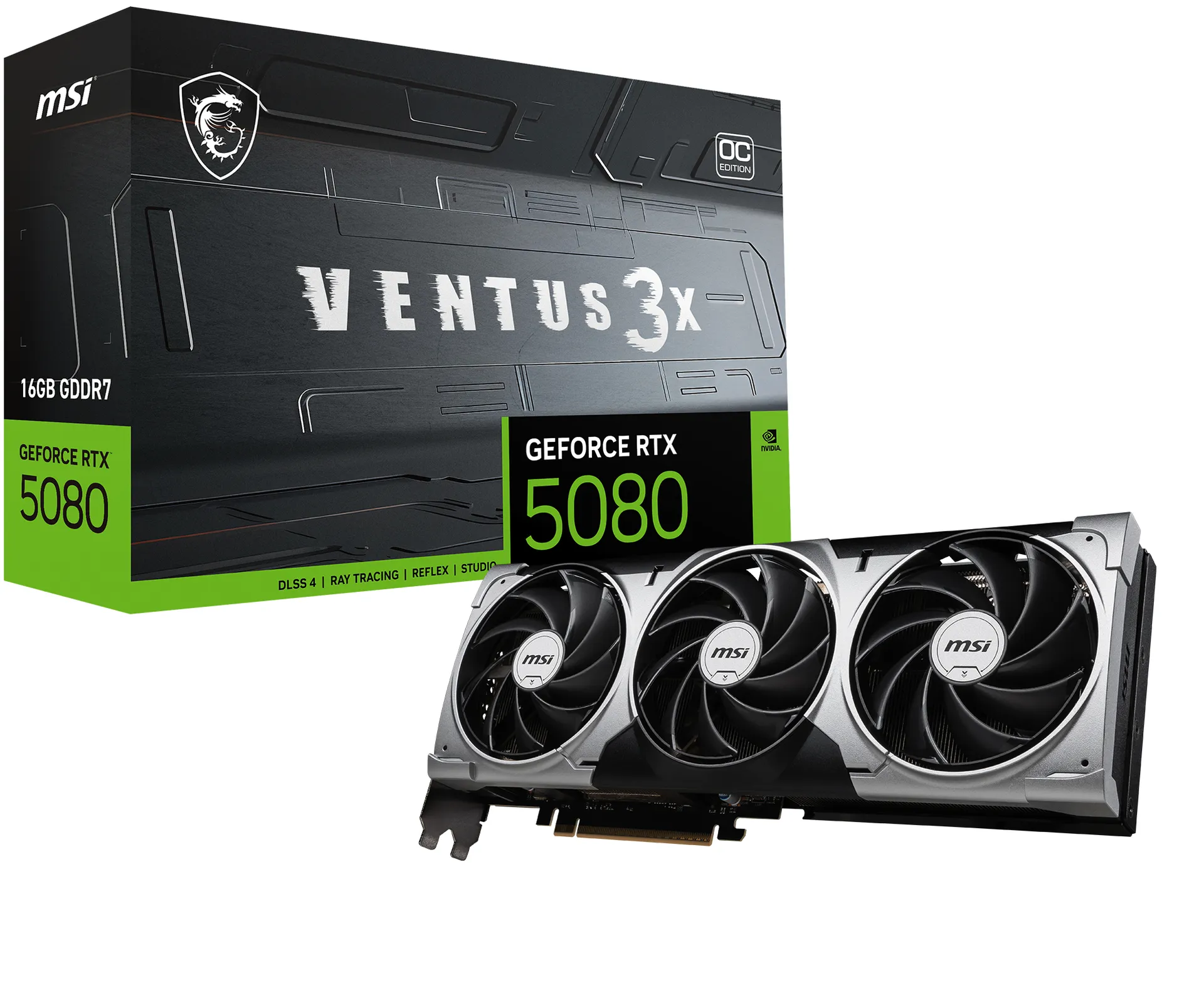 MSI VENTUS GeForce RTX5080 16G 3X OC NVIDIA GeForce RTX 5080 16 GB GDDR7 MSI VENTUS GeForce RTX5080 16G 3X OC NVIDIA GeForce RTX 5080 16 GB GDDR7