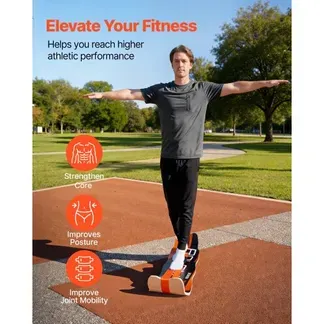 VEVOR Balance Board für Erwachsene (107 cm), Wackelbrett bis 200 kg Belastbar, Gebogenes Balance-Trainingsgerät mit Gurt für Core-Workouts Stehpultübungen Heim-Fitnessstudio Yoga, Orange Schwarz VEVOR Balance Board für Erwachsene (107 cm), Wackelbrett bis 200 kg Belastbar, Gebogenes Balance-Trainingsgerät mit Gurt für Core-Workouts Stehpultübungen Heim-Fitnessstudio Yoga, Orange Schwarz