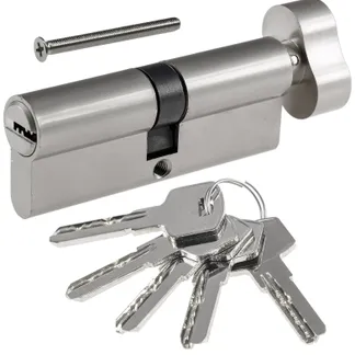 Schließzylinder 80mm (40+40mm) mit Knauf Profil-Zylinder, 5 Sicherheits-Schlüssel Schließzylinder 80mm (40+40mm) mit Knauf Profil-Zylinder, 5 Sicherheits-Schlüssel