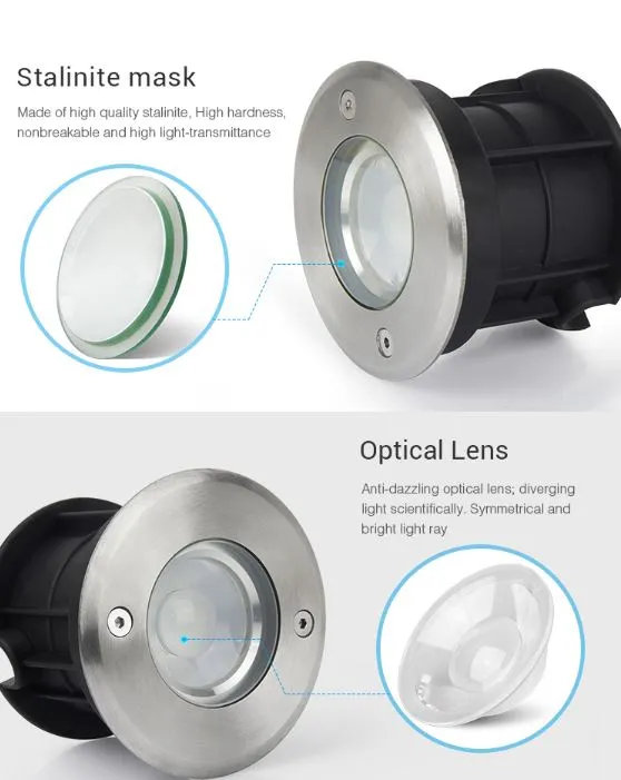 MiBoxer SYS-RD1 LED Subordinate Bodeneinbaustrahler 5W RGB-WW (RGB-CCT) mit Funk und WLAN – Bild 8