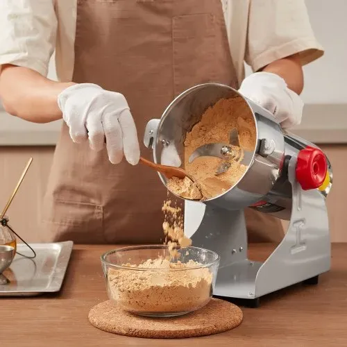 VEVOR elektrische Getreidemühle Hochgeschwindigkeits-Gewürzmühle 500 g mit 2000 W, Pulverisiermaschine aus Edelstahl, für trockene Körner Gewürze Müsli Kaffee Mais Pfeffer Schwenktyp 22 x 19 x 36 cm – Bild 7