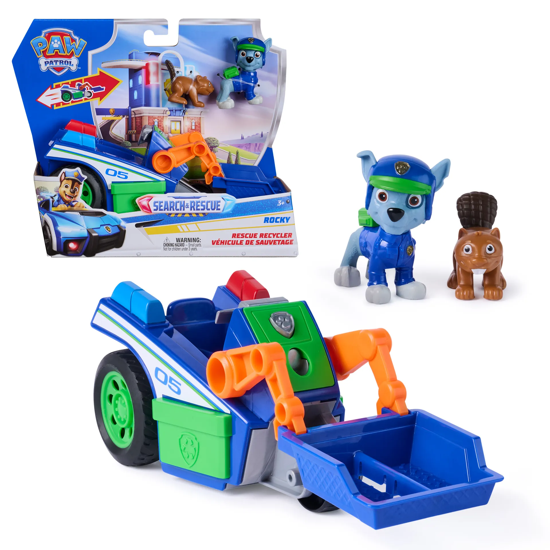 PAW Patrol – Search & Rescue: Rockys Rettungs-Fahrzeug mit 2 Figuren PAW Patrol – Search & Rescue: Rockys Rettungs-Fahrzeug mit 2 Figuren