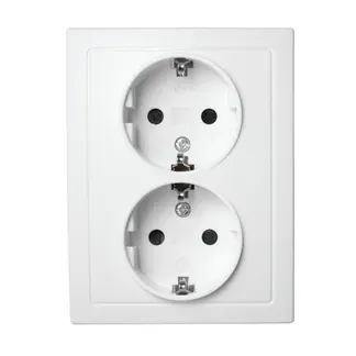Schutzkontakt-Steckdose McPower “Flair“ 2-fach, 250V~/16A, weiß Schutzkontakt-Steckdose McPower “Flair“ 2-fach, 250V~/16A, weiß