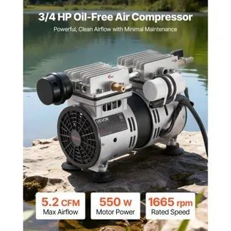 VEVOR Teichbelüfter, Luftkompressor 550 W, Nenndrehzahl 1400 U/min, Teichbelüftungspumpe, max. Druck 0,3 MPa, Einstelltemperatur -5 °C bis 40 °C, inkl. Timer, Ideal für Teich, Wassergarten VEVOR Teichbelüfter, Luftkompressor 550 W, Nenndrehzahl 1400 U/min, Teichbelüftungspumpe, max. Druck 0,3 MPa, Einstelltemperatur -5 °C bis 40 °C, inkl. Timer, Ideal für Teich, Wassergarten