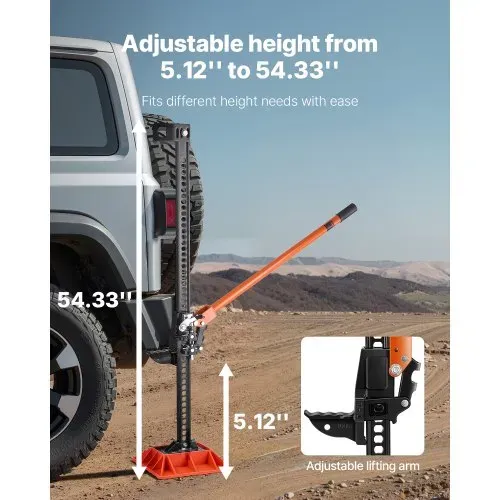 VEVOR Farm Wagenheber Offroad mit Sockel High Lift Farm Jack (3,18 t) Offroad-Nutzwagenheber, Stoßstangenheber Hochleistungshebebühnen mit 130,1–1380 mm Hubbereich für Traktor Lkw SUV – Bild 2