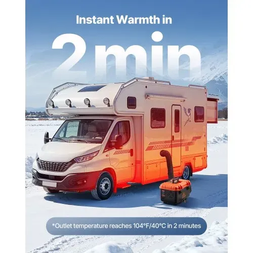 VEVOR Dieselheizung Lufterhitzer 5-8KW DC 12 V/24 V tragbare Standheizung (All in One) mit Fernbedienung und LCD-Bildschirm, geringe Geräuschentwicklung, 4 L Kraftstofftank für Lkw Wohnmobile – Bild 2