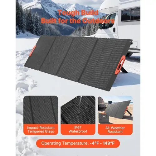 VEVOR Monokristalline Solarmodule 300W Faltbar, ETFE-Solarpanel-Ladegerät mit MC4-Ausgang & 10-in-1-DC-Adaptern, IP67 Wasserdicht, Balkonkraftwerk für Powerstations, Camping, Wandertouren – Bild 4
