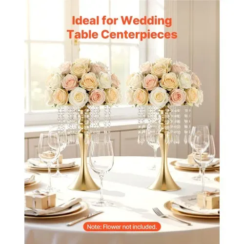 VEVOR 20 Stk. Hochzeitsvasen Tafelaufsatz Blumenvasen für Hochzeit 33,5 cm Hoch, Metall Tafelaufsatz Vasen mit Blumenständern Kristalldeko, Tischvase für Hochzeiten Party Jubiläumsfeier Zeremonie, Gold VEVOR 20 Stk. Hochzeitsvasen Tafelaufsatz Blumenvasen für Hochzeit 33,5 cm Hoch, Metall Tafelaufsatz Vasen mit Blumenständern Kristalldeko, Tischvase für Hochzeiten Party Jubiläumsfeier Zeremonie, Gold