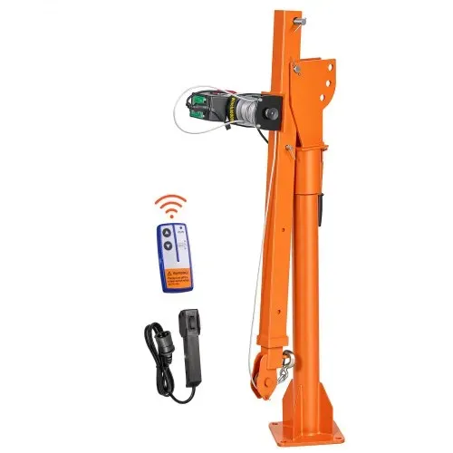 VEVOR Pickup-Kran Ladekran mit 12V Elektrischer Seilwinde 499kg Tragkraft, Hebekran für Werkstatt Lager, Kohlenstoffstahl, Teleskopausleger, 360° Drehkranz, Kabellose & Kabelgebundene Fernbedienungen – Bild 8