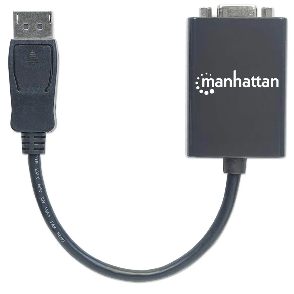 Manhattan DisplayPort auf VGA-Konverter, DisplayPort-Stecker auf HD15-Buchse, 15 cm, aktiv, schwarz – Bild 4