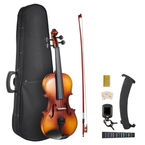 VEVOR Violine 4/4, 584,2 mm Armlänge, Geigenset mit Hartschalenkoffer, Kolophonium, Bogen, Schulterstütze, Steg, Stimmgerät & zusätzlichen Saiten, für Anhänger/in ab 12 Jahren (braun) VEVOR Violine 4/4, 584,2 mm Armlänge, Geigenset mit Hartschalenkoffer, Kolophonium, Bogen, Schulterstütze, Steg, Stimmgerät & zusätzlichen Saiten, für Anhänger/in ab 12 Jahren (braun)