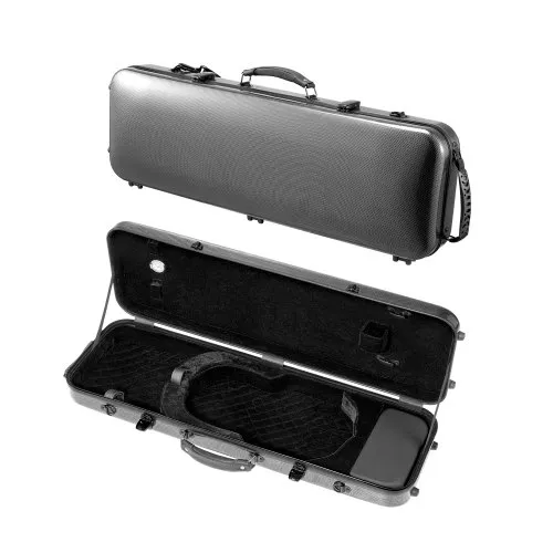 VEVOR 4/4 Violinenkoffer in voller Größe, eingebautes Hygrometer, Geigenkoffer; Reisetragetasche, mit Plüschfutter, Schultergurten, kratzfest, professionelle längliche Form, für Violine, schwarz VEVOR 4/4 Violinenkoffer in voller Größe, eingebautes Hygrometer, Geigenkoffer; Reisetragetasche, mit Plüschfutter, Schultergurten, kratzfest, professionelle längliche Form, für Violine, schwarz