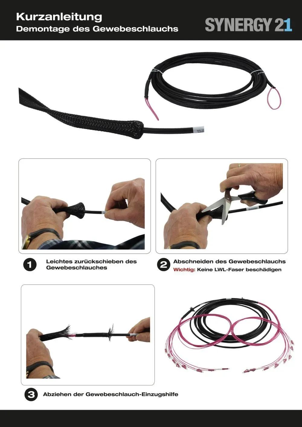 LWL-Kabel, Trunkkabel U-DQ(ZN)BH 4G 50/125, LC/LC OM4 100m, Trommel, Synergy21 – Bild 5