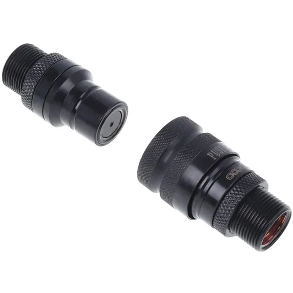 Eiszapfen Schnellverschlusskupplungsset mit Doppel Schottverschraubung G1/4 IG - Deep Black, Verbindung – Bild 3