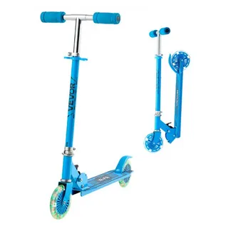 VEVOR Scooter (2 Räder) für Kinder ab 3 Jahren, Cityroller Kinderroller mit leuchtenden Rädern & höhenverstellbarem Lenker & rutschfestem Deck & faltbarem Rahmen, Tretroller bis zu 50 kg, Blau VEVOR Scooter (2 Räder) für Kinder ab 3 Jahren, Cityroller Kinderroller mit leuchtenden Rädern & höhenverstellbarem Lenker & rutschfestem Deck & faltbarem Rahmen, Tretroller bis zu 50 kg, Blau