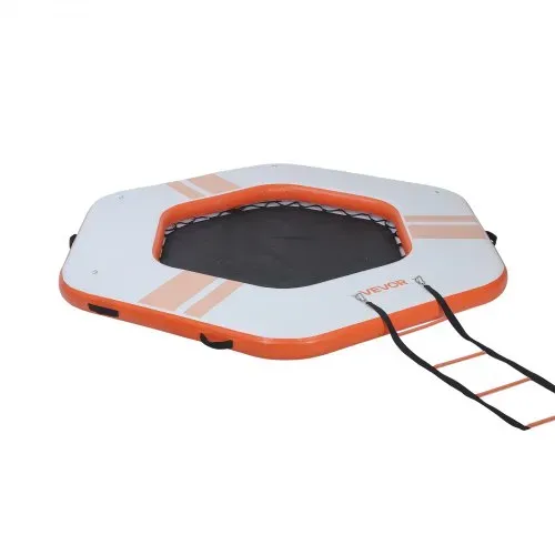 VEVOR Aufblasbares Schwimmdock, 2,6x2,6 m, Schwimmplattform mit Rutschfester Oberfläche, Tragetasche & Abnehmbarer Leiter, Schwimmende Insel, Wasserplattform für Pool, Strand & Meer, Orange – Bild 10