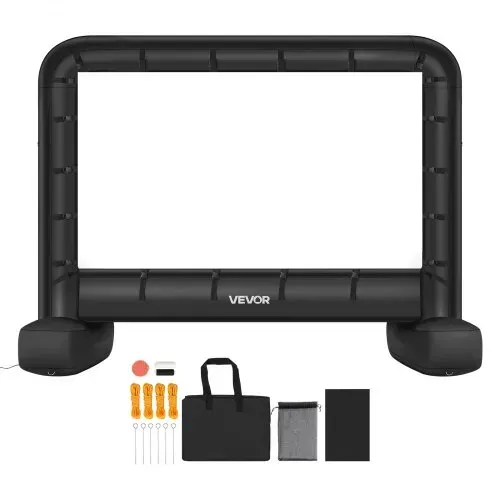 VEVOR aufblasbare Filmleinwand Projektion Beamer Leinwand aus 600D, Projektionsleinwand mit tragbarer Aufbewahrungstasche, 16:9, Filmprojektion für Heimkino Mottoparty Poolspaß (328 x 130 x 251 cm) – Bild 8
