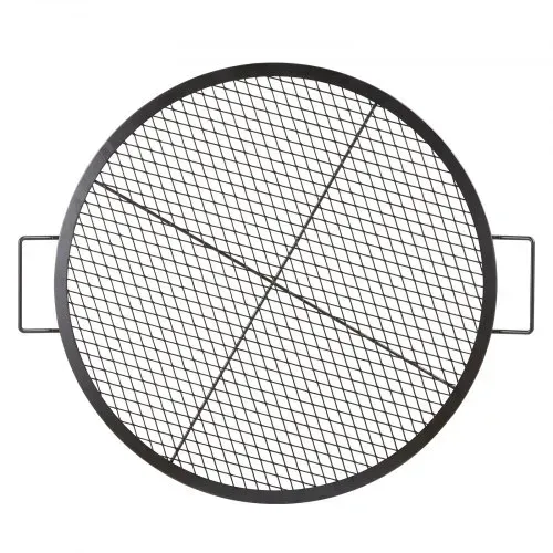 VEVOR X-Marks Feuerstellen-Grillrost, Φ 760 x 25 mm Lagerfeuer-BBQ-Grillrost aus Stahl mit Griff und Stütz-X-Draht, Tragbares Camping-Kochgeschirr für Partys und Zusammenkünfte im Freien, Schwarz – Bild 8
