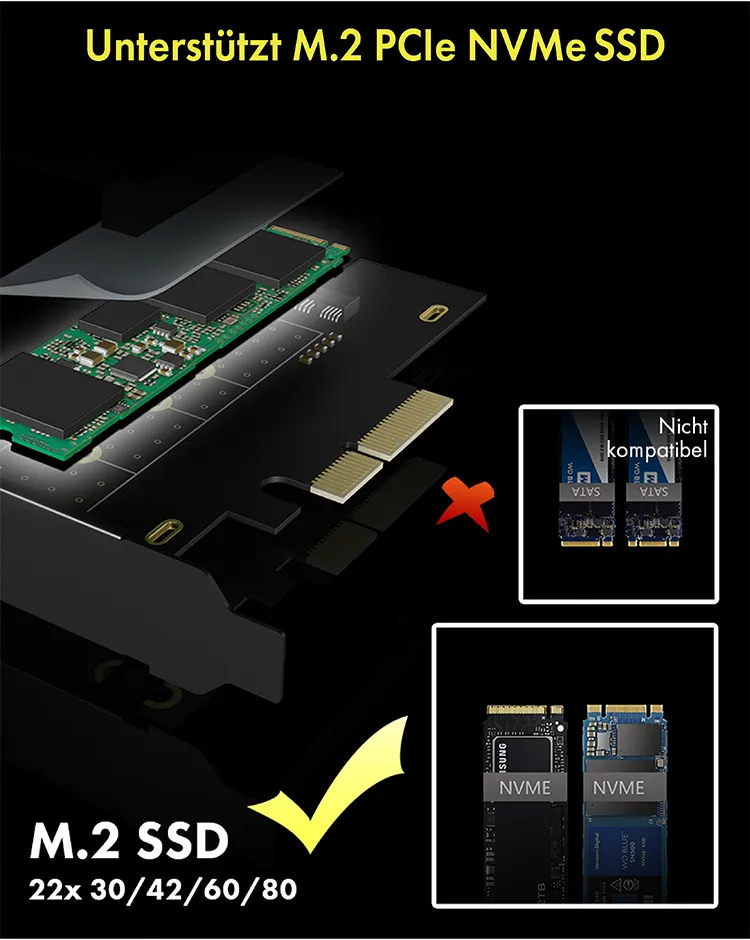ICY BOX IB-PCI208-HS, PCIe Erweiterungskarte mit Kühlkörper, M.2 NVMe SSD zu PCIe 4.0 x4 – Bild 4