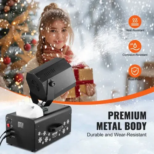 VEVOR Schneemaschine, 2000 W, Swing-Schneemaschine mit 5-L-Tank, kabelgebundene & kabellose Fernbedienung zur Schneeflockenherstellung, Kunstschneemaschine für Weihnachtsfeiern, Hochzeitsbühneneffekte – Bild 4
