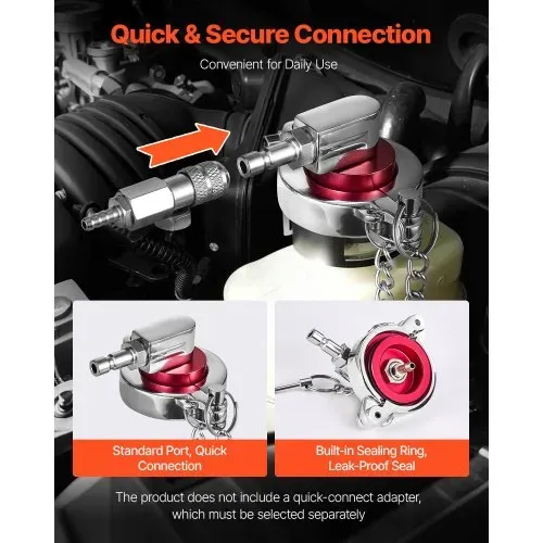 VEVOR Brake Master Entlüfterset 12-tlg. professionelles Bremsentlüfter-Adapterset mit komplettem Set und Griff, langlebiger Bremsentlüfteradapter zum Befüllen der Bremsflüssigkeit – Bild 5