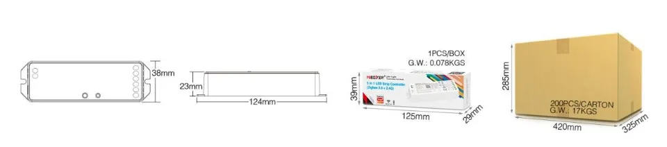 MiBoxer ZL5 LED Controller 5in1 RGB-WW (RGB-CCT) DC12~48V Zigbee 3.0/2.4G – Bild 4
