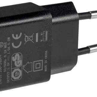 Stecker-Netzteil mit USB „CTN-0510“ Ein 110-240V~, Aus 5V=, 1A, 5W, schwarz Stecker-Netzteil mit USB „CTN-0510“ Ein 110-240V~, Aus 5V=, 1A, 5W, schwarz