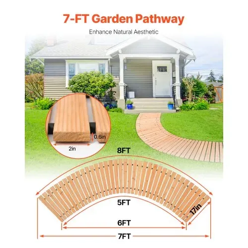 VEVOR Rollweg Gartenweg 218×43 cm, Ausrollbarer Holzweg, Gehweg aus Zedernholz mit Drahtseilverbindung, Holztritt, Gartentritt, dekorative Trittplatten für Strandpromenade, Hinterhof, Terrasse VEVOR Rollweg Gartenweg 218×43 cm, Ausrollbarer Holzweg, Gehweg aus Zedernholz mit Drahtseilverbindung, Holztritt, Gartentritt, dekorative Trittplatten für Strandpromenade, Hinterhof, Terrasse
