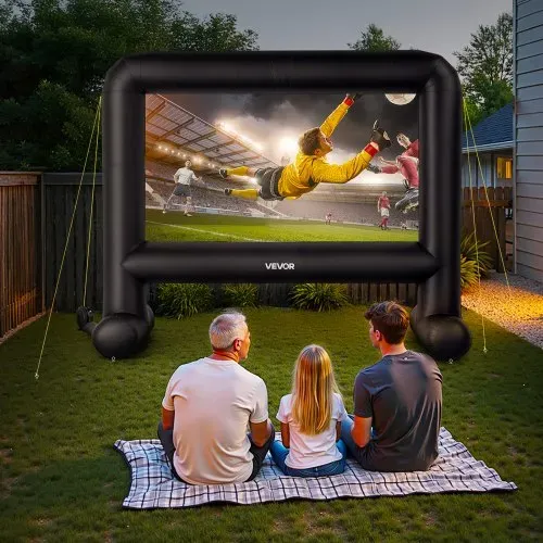 VEVOR aufblasbare Filmleinwand Projektion Beamer Leinwand aus 600D, Projektionsleinwand mit tragbarer Aufbewahrungstasche, 16:9, Filmprojektion für Heimkino Mottoparty Poolspaß ( 378 x 130 x 317 cm) – Bild 7