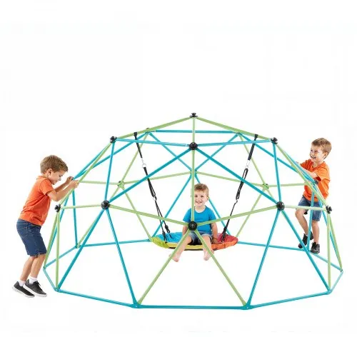 VEVOR Kletterkuppel geometrisches Klettergerüst (305 cm breit) mit Tellerschaukel, 453 kg belastbares Klettergerüst, Klettergerät für Kinder von 3 bis 10 Jahren Gartenspielzeug Spielplatz VEVOR Kletterkuppel geometrisches Klettergerüst (305 cm breit) mit Tellerschaukel, 453 kg belastbares Klettergerüst, Klettergerät für Kinder von 3 bis 10 Jahren Gartenspielzeug Spielplatz