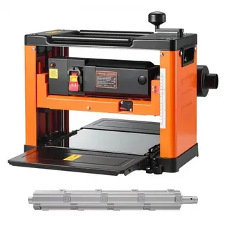 VEVOR Dickenhobel, 330 mm breiter Arbeitstisch, Hobelmaschine für die Holzbearbeitung, Spiralmesserkopf mit 24 Einsätzen, 2000-W-Motor mit 23.500 U/min, Einzelgeschwindigkeit, für Hart- & Weichholz VEVOR Dickenhobel, 330 mm breiter Arbeitstisch, Hobelmaschine für die Holzbearbeitung, Spiralmesserkopf mit 24 Einsätzen, 2000-W-Motor mit 23.500 U/min, Einzelgeschwindigkeit, für Hart- & Weichholz