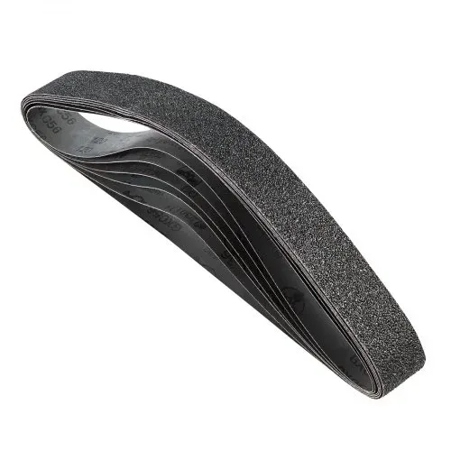 VEVOR Schleifbänder, 50x1066mm, 6 Stk. (36/40/60/80/100/120 Körnungen), aus Siliziumkarbid, Bandschleifpapier Bandschleifer, für Metallbearbeitung, Verbundwerkstoffe & Kunststoffveredelung – Bild 9