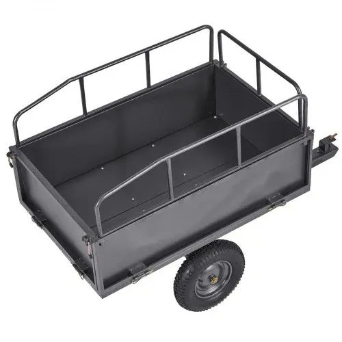 VEVOR Kippanhänger, 272 kg Fassungsvermögen, ATV-UTV-Transportanhänger, Kippwagen zum Hinterherziehen mit 40,64 cm Reifen, Handzug oder Fußpedal, Hofanhänger für Rasenmähertraktoren – Bild 10