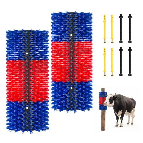 VEVOR Kratzbürste 43×19 cm, Viehbürste 2 Stk. inkl. 8 Schrauben, Rinderkratzer zur Linderung von Rückenjucken, Massage-& Pflege-Kratzwerkzeug für Pferde, Rinder, Schafe & Schweine, Blau & Rot VEVOR Kratzbürste 43×19 cm, Viehbürste 2 Stk. inkl. 8 Schrauben, Rinderkratzer zur Linderung von Rückenjucken, Massage-& Pflege-Kratzwerkzeug für Pferde, Rinder, Schafe & Schweine, Blau & Rot