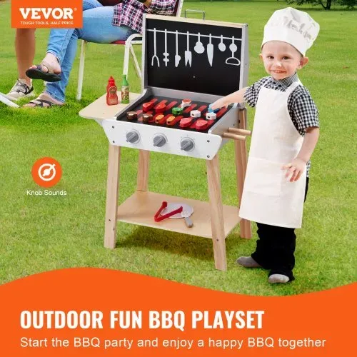VEVOR Holzgrill-Spielzeuggrill, Kindergrill-Spielset mit Spiellebensmitteln und Grillwerkzeugen, Küchenzubehör aus Holz für Spiellebensmittel (21-teilig), Rollenspiel-Kochspielzeug für Kleinkinder, Jungen und Mädchen ab 3 Jahren, Geschenk VEVOR Holzgrill-Spielzeuggrill, Kindergrill-Spielset mit Spiellebensmitteln und Grillwerkzeugen, Küchenzubehör aus Holz für Spiellebensmittel (21-teilig), Rollenspiel-Kochspielzeug für Kleinkinder, Jungen und Mädchen ab 3 Jahren, Geschenk