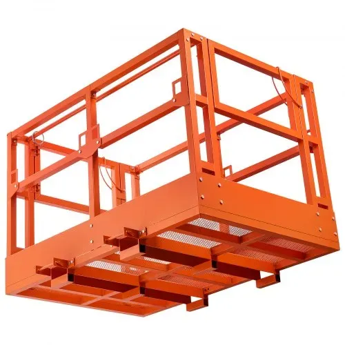 VEVOR Staplerbühne 1817x1220 mm, 907,18 kg Belastbarer Arbeitskorb aus Kohlenstoffstahl, Sicherheitskorb mit 160x60 mm Einfahrtaschen & Verriegelungsstift, Gabelstapler-Arbeitsbühne für Höhenarbeiten – Bild 8