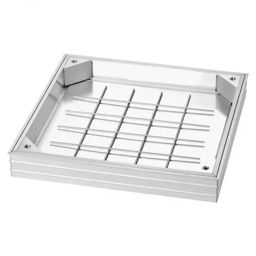 VEVOR Schachtabdeckung mit Rahmen 40 x 40 cm, Unsichtbarer Schachtdeckel Auspflasterbarer Klärgrubendeckel aus Aluminiumlegierung für Integrierten Abflusskanal auf Gehwegen in Gärten auf Terrasse – Bild 9
