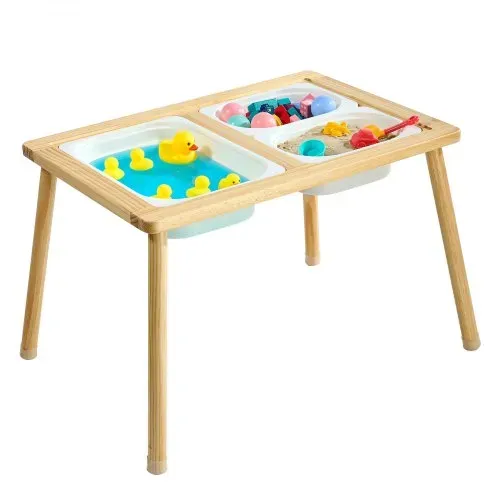 VEVOR Sensorischer Tisch, 7-in-1 Aktivitätstisch mit Wendbarer, Doppelseitiger Platte, Aufbewahrungsboxen & Rutschfesten Füßen, Spiel-Sand- & Wassertisch, für Kinder im Alter von 3-6 Jahren – Bild 9