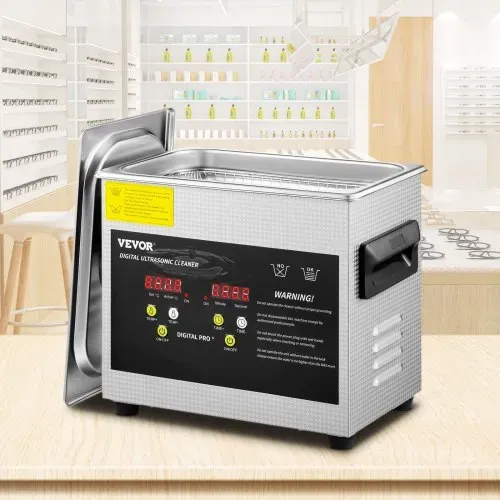 VEVOR 3 L Verbesserter Ultraschallreiniger (200 W Heizung, 120 W Ultraschall) Professioneller digitaler Labor-Ultraschall-Teilereiniger mit Heizungstimer für die Reinigung von Schmuckgläsern – Bild 7