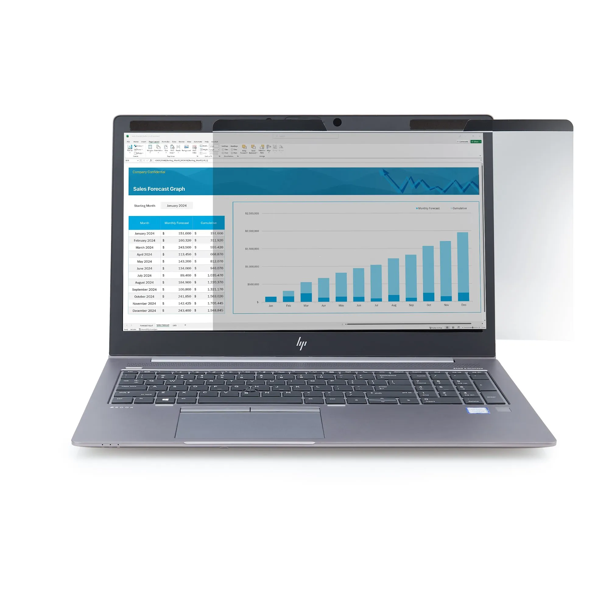 StarTech.com Magnetischer Blickschutz für 14" 16:9 Laptop, Zweiseitige Laptop Blickschutzfolie/Sichtschutzfolie, Blaulichtfilter/Blickschutzfilter mit 60 Grad Sicht(+/-30 Grad), TAA – Bild 4