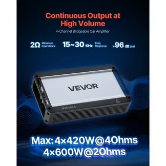 VEVOR Autoverstärker 4-Kanal, Endstufe Klasse D Überbrückbar, Max. 4 x 420 W an 4 Ohm / 4 x 600 W an 2 Ohm, Hochleistungsverstärker für SUVs Pickups Geländewagen Mehrkanal-Audioverstärker VEVOR Autoverstärker 4-Kanal, Endstufe Klasse D Überbrückbar, Max. 4 x 420 W an 4 Ohm / 4 x 600 W an 2 Ohm, Hochleistungsverstärker für SUVs Pickups Geländewagen Mehrkanal-Audioverstärker