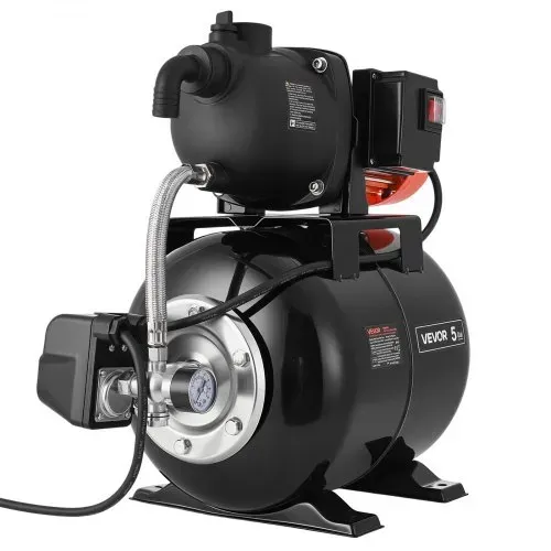 VEVOR Hauswasserwerk 800 W, 5000 L/h Jetpumpe mit 19 L Druckbehälter, 49 m Förderhöhe, inkl. Automatischem Wasserfördersystem & Kunststoffpumpenkopf, zur Gartenbewässerung & Hauswasserversorgung – Bild 10