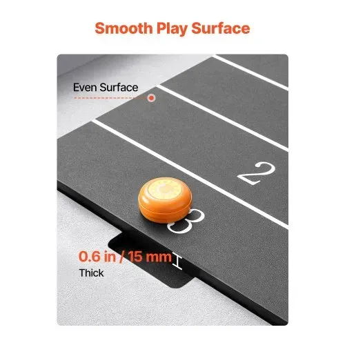 VEVOR Shuffleboard-Tisch 2,1 m mit 8 Pucks Tischcurling-Spiel 2 in 1 Tragbar, Glatte Spielfläche für Flüssiges und Schnelles Puckspiel, Klappbare Beine für das Familien-Spielzimmer zu Hause – Bild 5